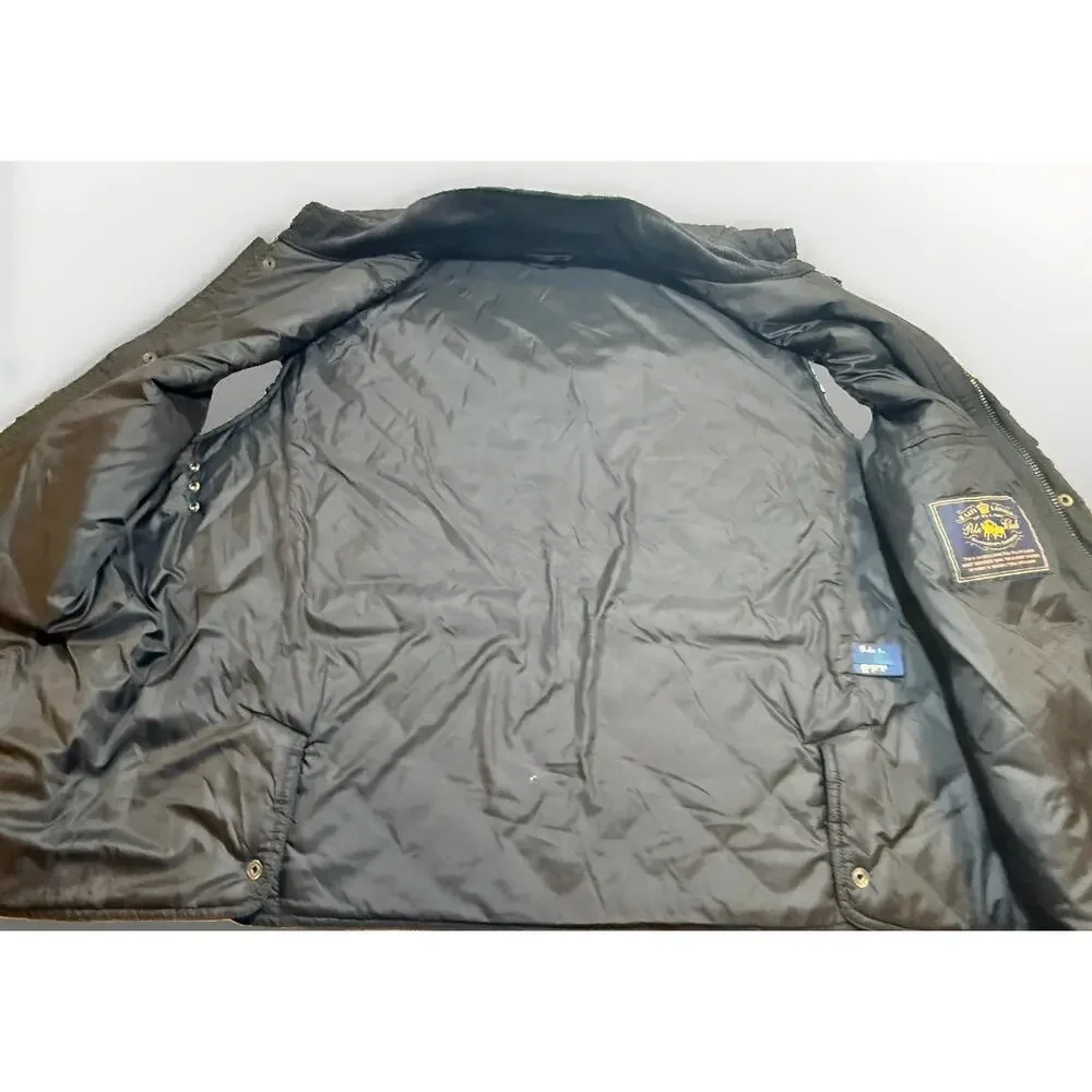 Polo Ralph Lauren Club Quilted Vest Mens Black Gold Hardware Sz XL